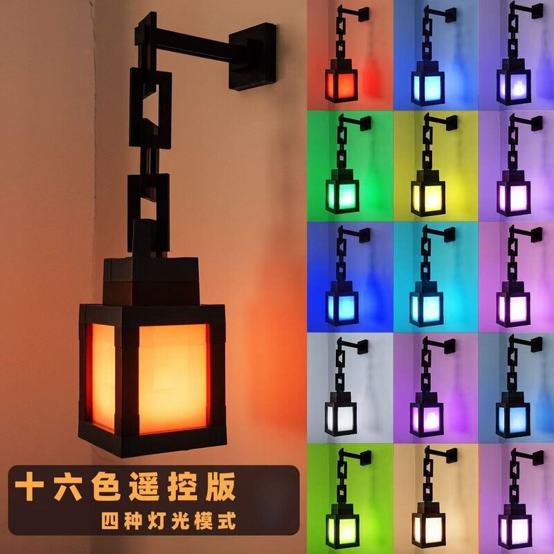 Cross-Border Popular 3D Printed Minecraft-Themed Toys, Glowing Lanterns, Night Lights, Rechargeable and Battery-Operated Models for Children