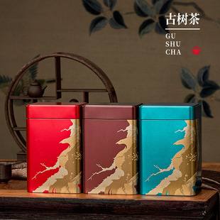 Box border new square half jin one Jin Phoenix single from duck shit fragrant honey blue fragrance tinplate metal tea pot empty pot