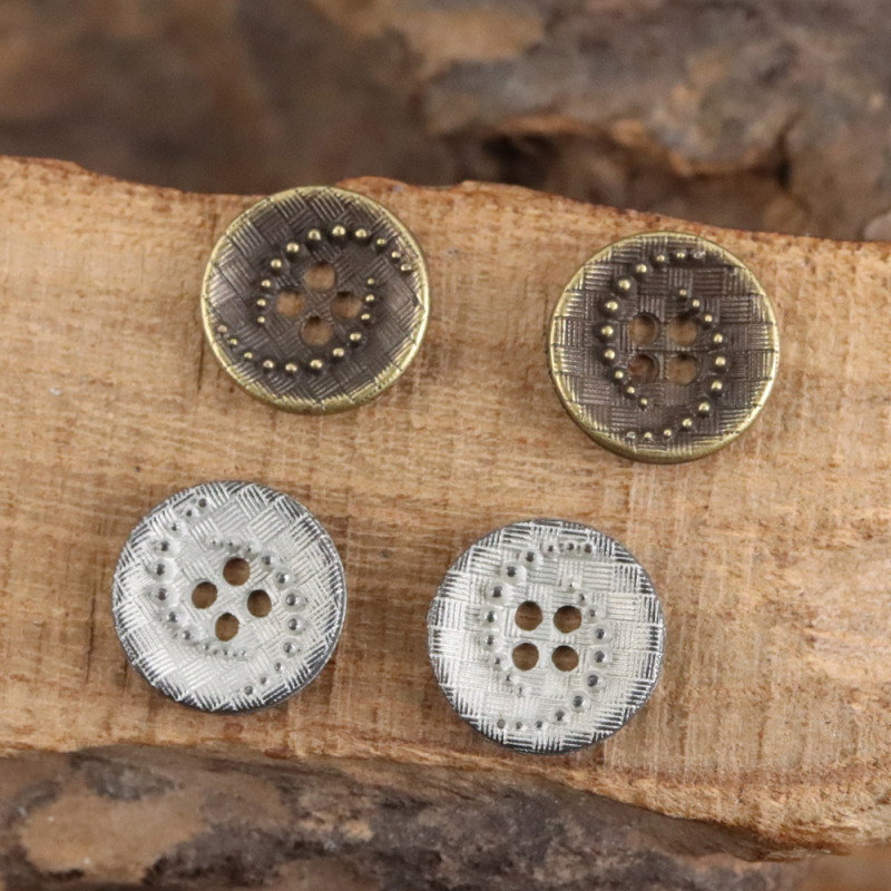Bronze Bowl-shaped Four-eyed Metallic Denim Jacket Button Retro Hand-stitched Decorative Cocktail Pants with Buttons Bronze Bowl-shaped Four-eyed Metallic Denim Jacket Button Retro Hand-stitched Decorative Cocktail Pants with Buttons