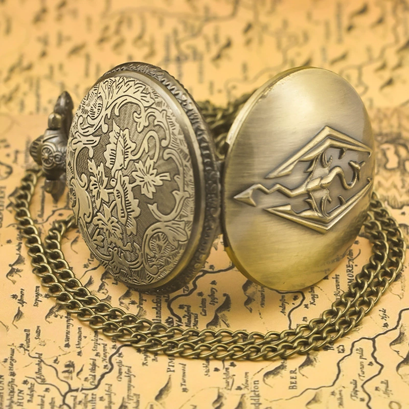 Retro big quartz pocket watch