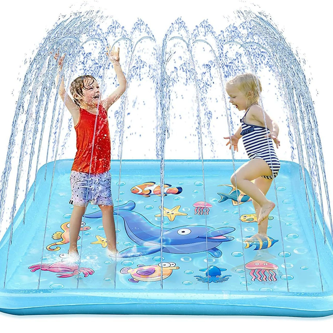 Трансграничная поставка надувной водяной коврик для детей, играющая в воду, игрушка для родителей, интерактивная игрушка для бассейна, пляжная развлекательная игра