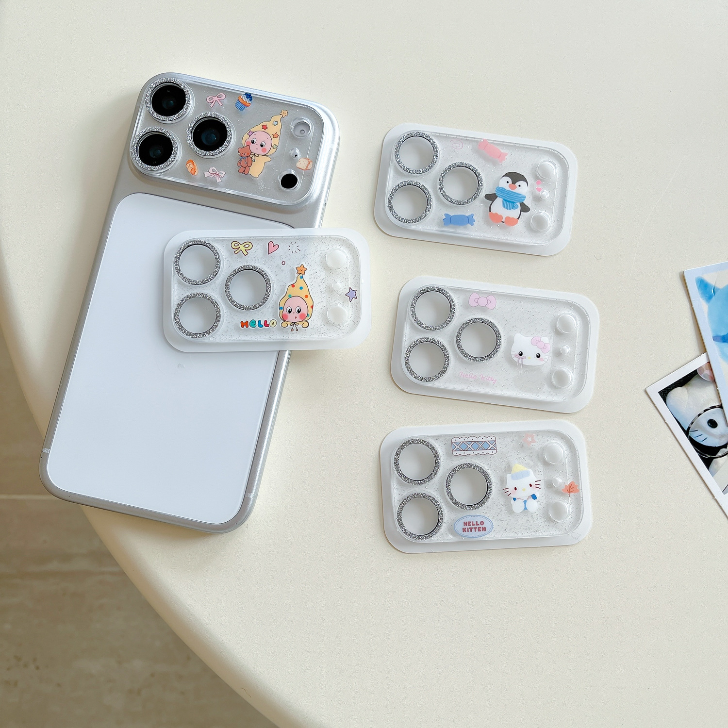 Imd Glitter Powder Cartoon Kt Cat Lens Film Suitable for Apple Iphone17Promax/17Pro Lens Film