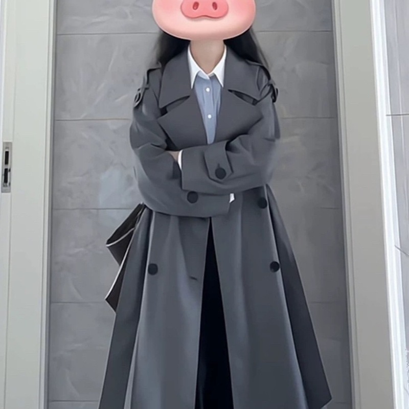 韩系风衣外套女中长款2025春秋新款小个子休闲英伦感大衣薄款|undefined