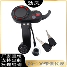 带钥匙指拨仪表 ZQ-100电动滑板车表 高低速调节里程 速度 6芯