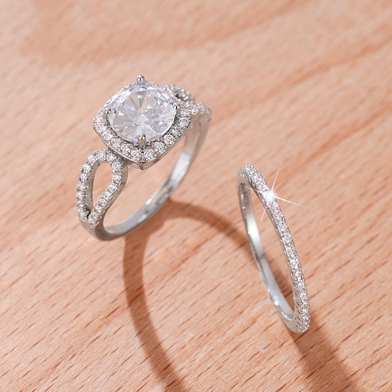 Unisex women's diamond-studded fashion elegant geometric ring fashion temperament wedding jewelry_voghion.com