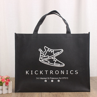 In stock non-woven handbag printable logo environmental protection three-dimensional bag clothing advertising shopping bag customization wholesale