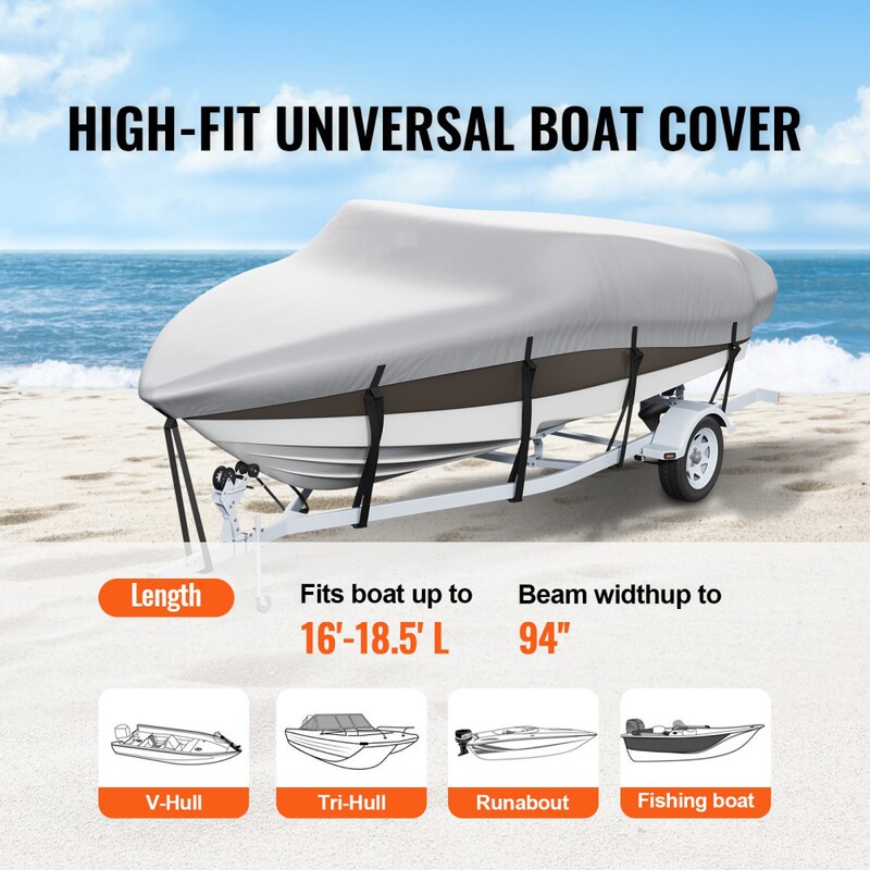 Factory direct supply boat cover yacht cover 600D Oxford cloth boat coat dust-proof and sunscreen cover V-shaped boat cover universal boat cover