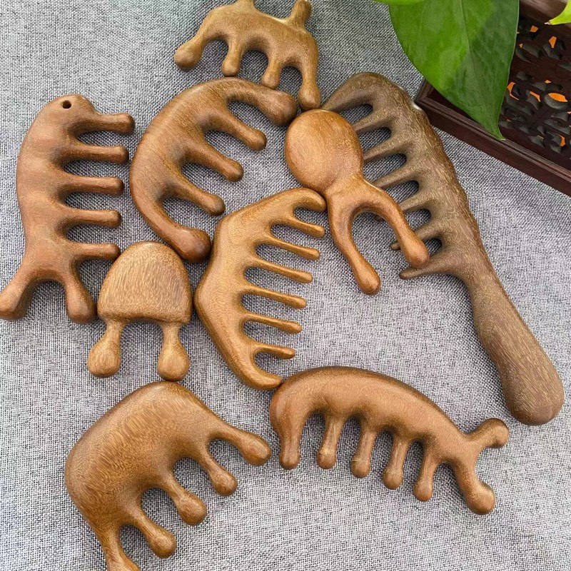 Golden Green Sandalwood Massage Comb Five Teeth Head Meridian Wooden Comb Small Frog Eye Scratch Massage Sandalwood Comb Dolphin Massage Golden Green Sandalwood Massage Comb Five Teeth Head Meridian Wooden Comb Small Frog Eye Scratch Massage Sandalwood Comb Dolphin Massage