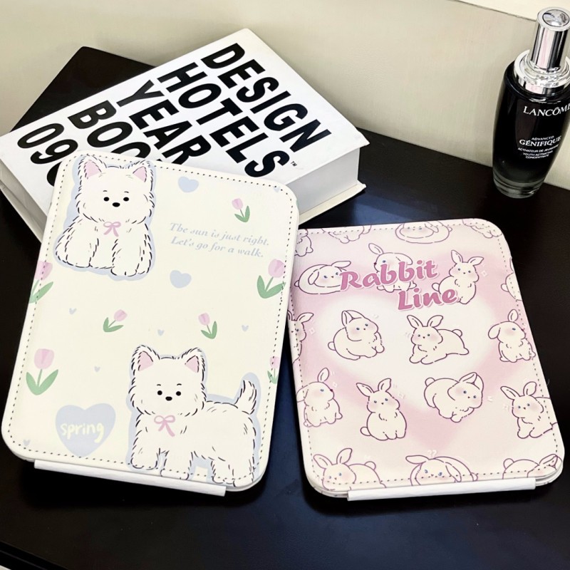 Diseño original conejo plegable maquillaje espejo estudiante dormitorio mujer vestidor espejo escritorio portátil hogar