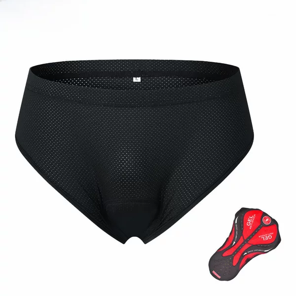 WOSAWE Men's Riding Briefs Comfortable Breathable Quick-drying Briefs Thickened Silicone Pad Bicycle Briefs