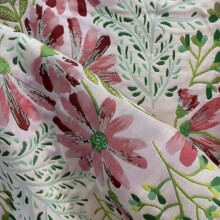 水草花色织高精密连衣裙服装全涤提花布面料厂家直销植物提花