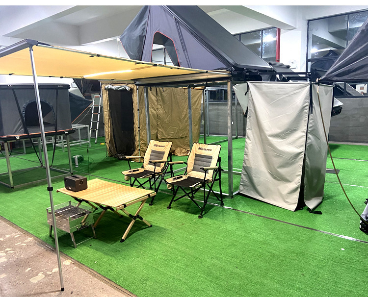 Car Roof Side Awning 180-Degree Fan-Shaped Pentagonal Automatic Outdoor Camping Car Roof Quick-Opening Side Awning