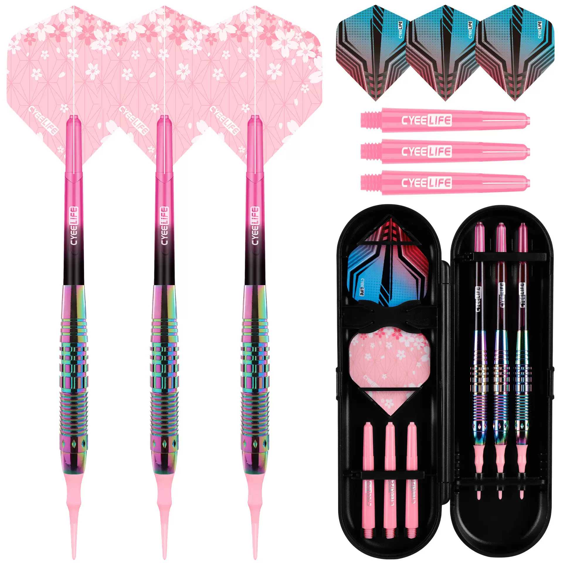 CyeeLife飞镖套装七彩软式亚马逊飞镖darts跨境代发飞镖盒子玩具