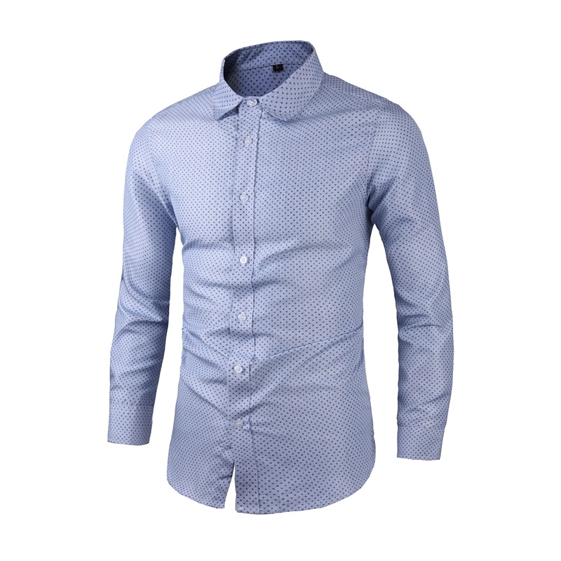 2024 Spring New Men's Long sleeved Large Size Printed Fashion Flip Collar Business Slim Fit Checkered Shirt_senzul.com