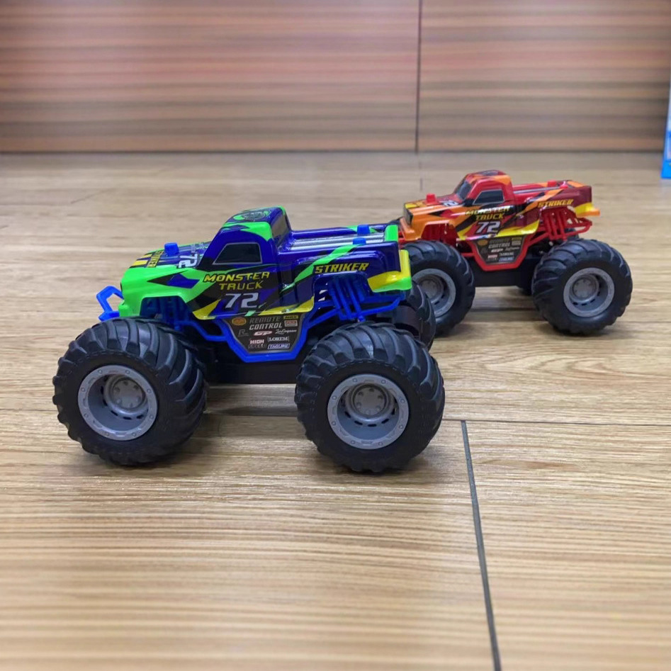 Transfronterizo 1: 28 cuatro vehículos controlados remotamente cuatro ruedas amortiguadores Bigfoot vehículo todoterreno modelo eléctrico para niños coche de carreras