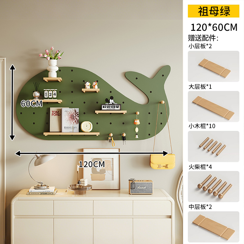 Oso pequeño agujero agujero tablero de escritorio de madera sólida almacenar exhibición modelado decoración de pared sala de estar estante de pared