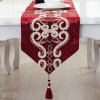 Handmade embroidered European -style big red Chinese bed flag tablecloth coffee table flag European -style jet flower bed end table flag