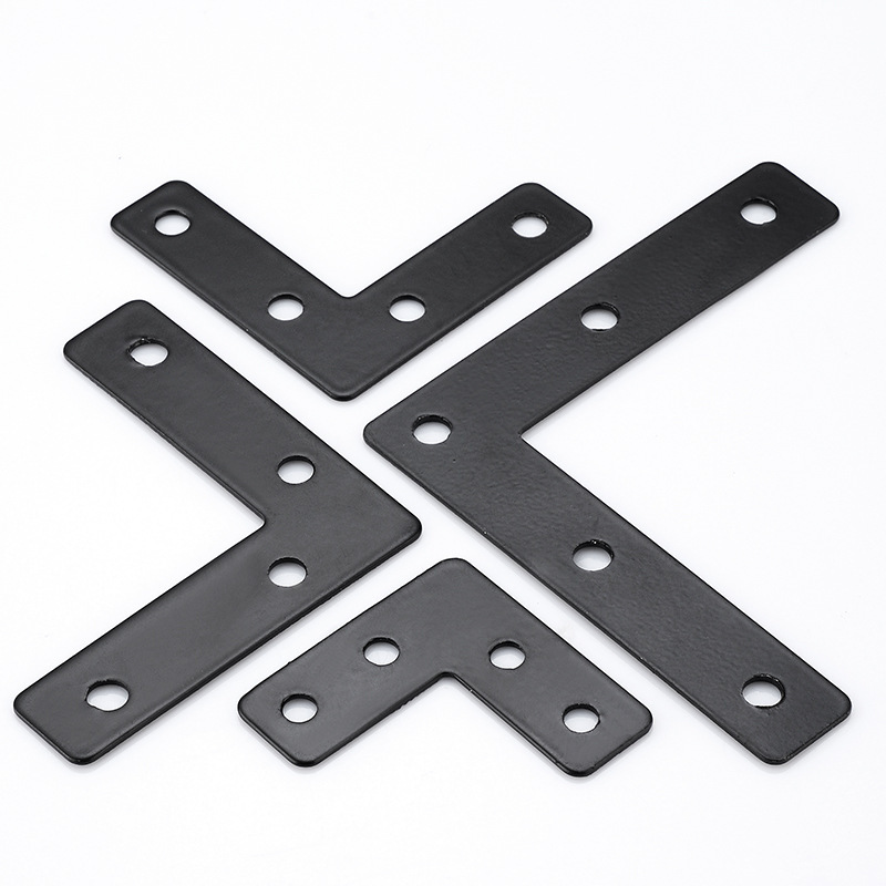 Black L-type T-type Flat Corner Code Wood Table and Chair Fixing Connector 90 Degree Fastening Splicing Hanging Cabinet Angle Iron