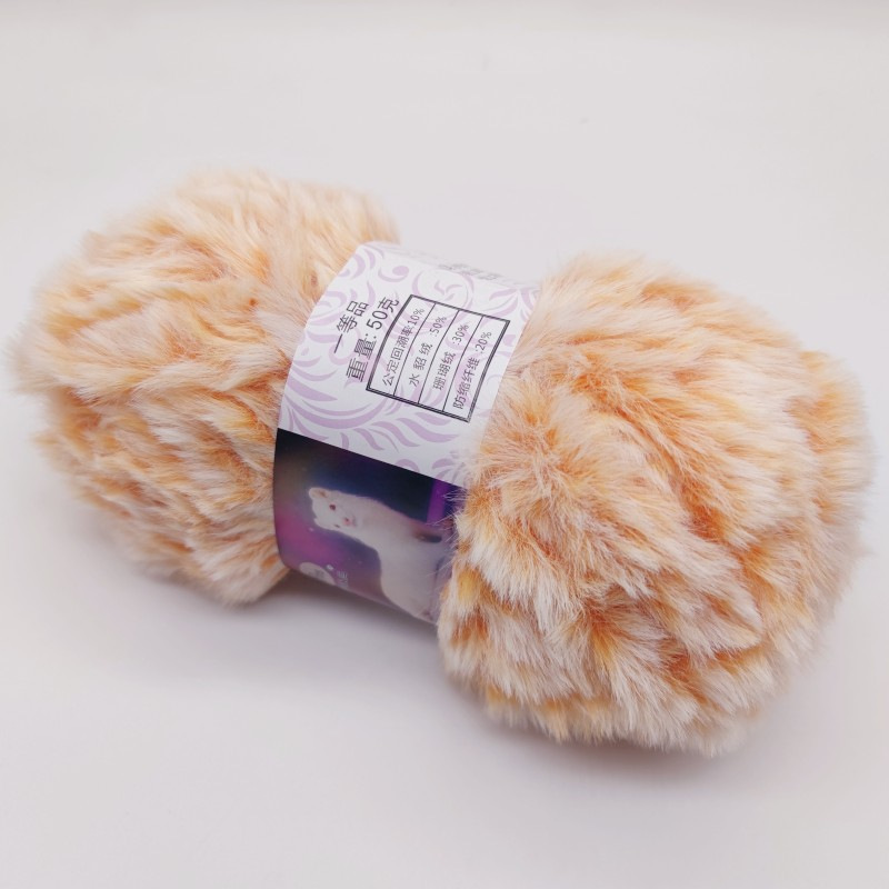 Imitación de visón terciopelo grueso lana tejida a mano DIY Imitación Piel terciopelo visón terciopelo sombrero bufanda manta hilo al por mayor