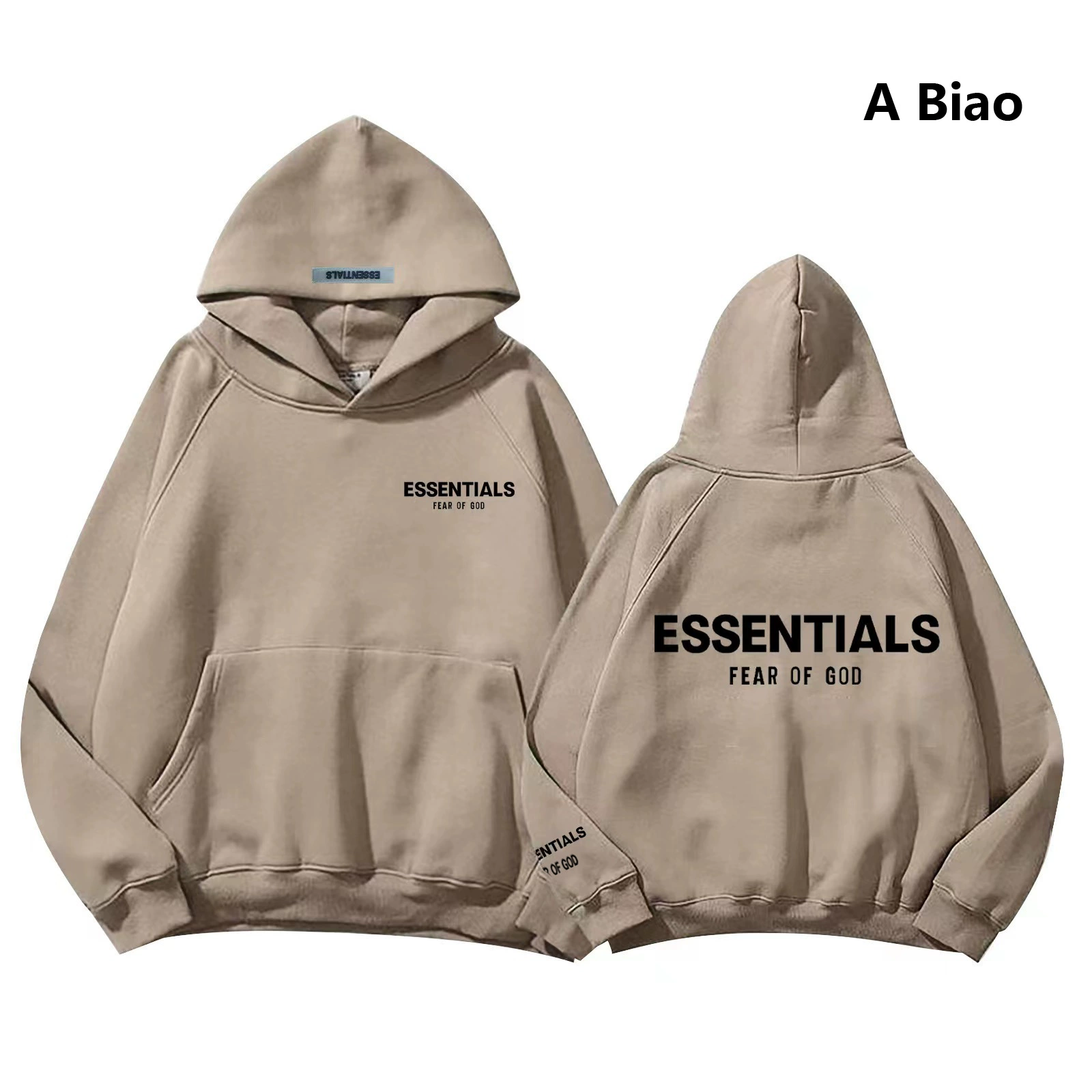 ESSENTIALS Двойная линия FEAR OF GOD Буква горячего тиснения двухслойная шляпа втирания плеча рукава для мужчин и женщин с бархатным свитер F