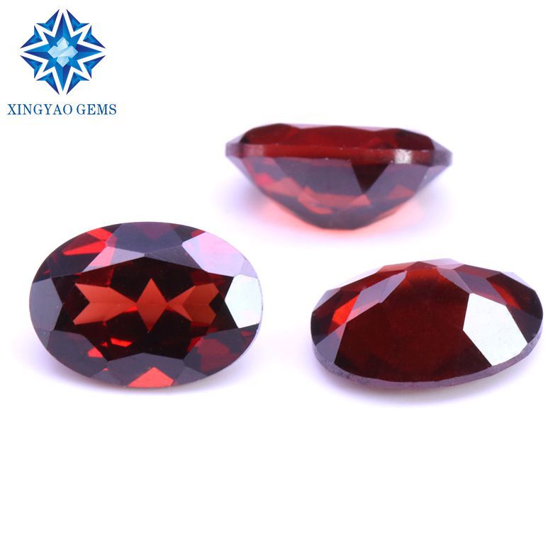 天然莫桑比克酒红石榴石裸石戒面 蛋形刻面椭圆形天然石