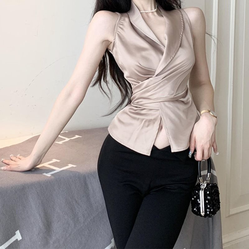 Elegant design summer shirt sleevless