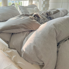 Wholesale 4-piece set of ins water-washed cotton bedspread and sheet set, fresh and natural naked sleep bed sheet and cover, student dormitory 3-piece set