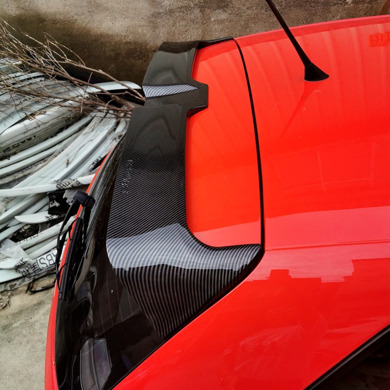 Suitable for 2011-2018 Volkswagen Polo Rear Wing Polo Modified Oding Carbon Fiber Pattern Top Wing Spoiler