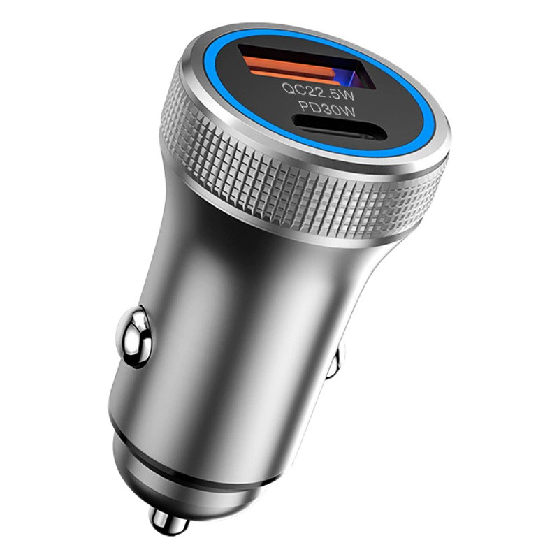 ZUZG умный двухпортовый Быстрая зарядка PD30W автомобильное зарядное устройство для мобильного телефона светодиодный дисплей универсальное автомобильное зарядное устройство для мобильного телефона