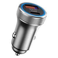 ZUZG умный двухпортовый Быстрая зарядка PD30W автомобильное зарядное устройство для мобильного телефона светодиодный дисплей универсальное автомобильное зарядное устройство для мобильного телефона