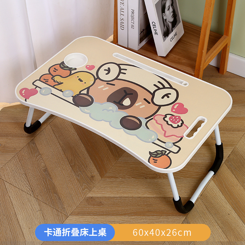 漫画風折りたたみベッドテーブル、ベッド用小型テーブル、ノートパソコンテーブル、学生寮、自宅寝室、オフィスデスク|undefined