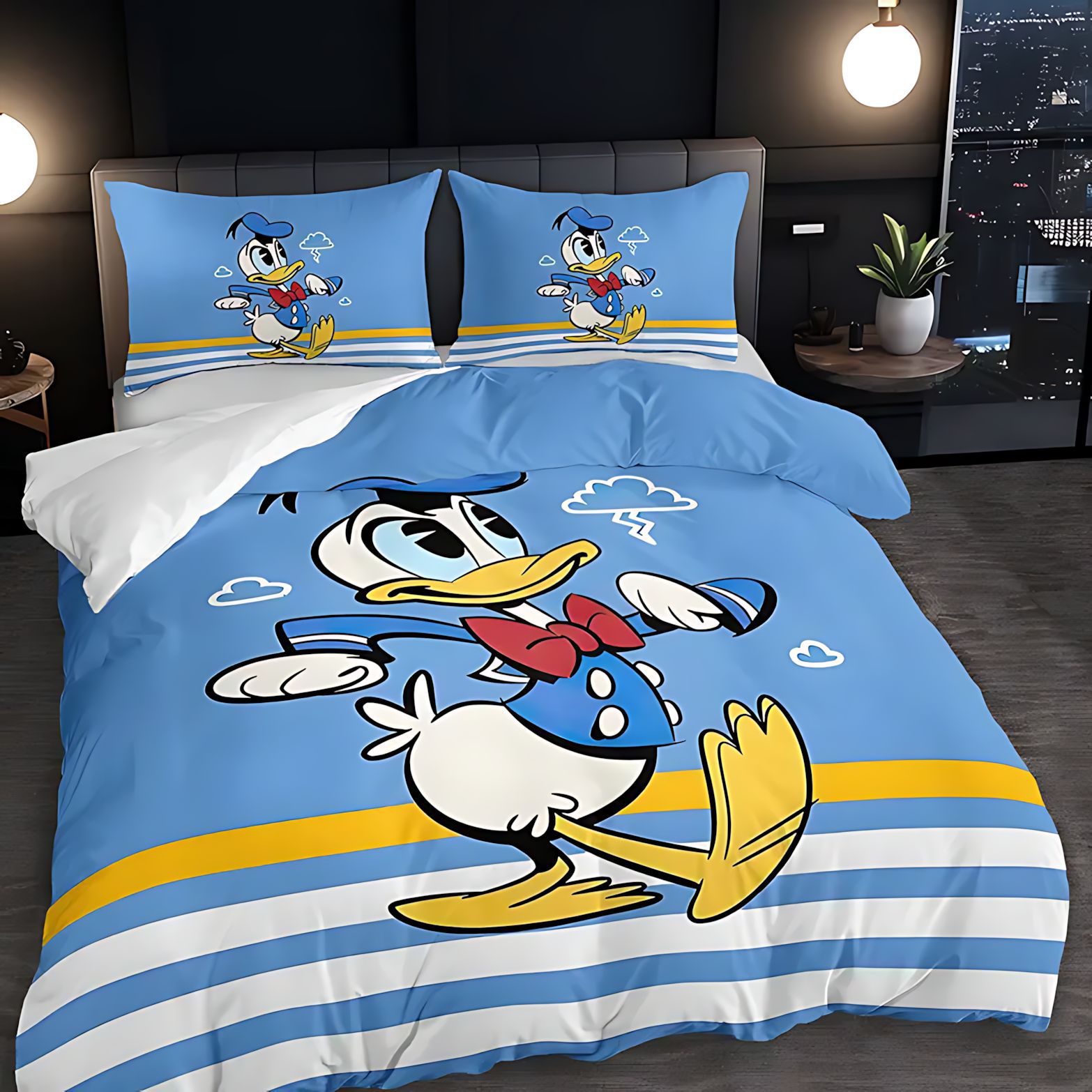 TEMU / JIT nuevos productos transfronterizos colcha de cama de impresión digital de dibujos animados encantadores Donald