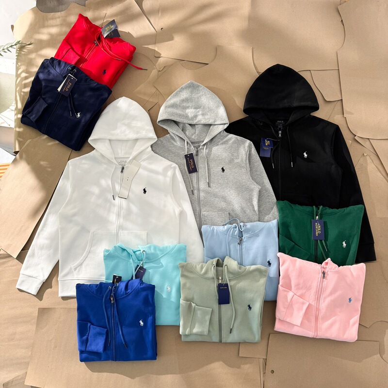 New Style Pony Logo Solid Color Embroidered Logo Zipper Hooded Sweatshirt Jacket 360g Healthy Fabric Multi-Color Couple's Version New Style Pony Logo Solid Color Embroidered Logo Zipper Hooded Sweatshirt Jacket 360g Healthy Fabric Multi-Color Couple's Version