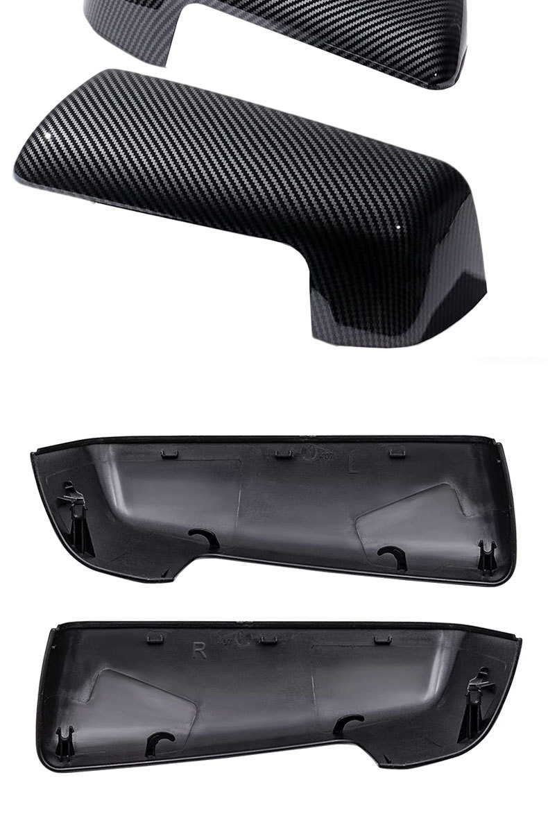 Suitable for 19-25 Chevrolet Silverado1500 Silverado/Gmc Bright Silver Carbon Pattern Modified Rearview Mirror Housing