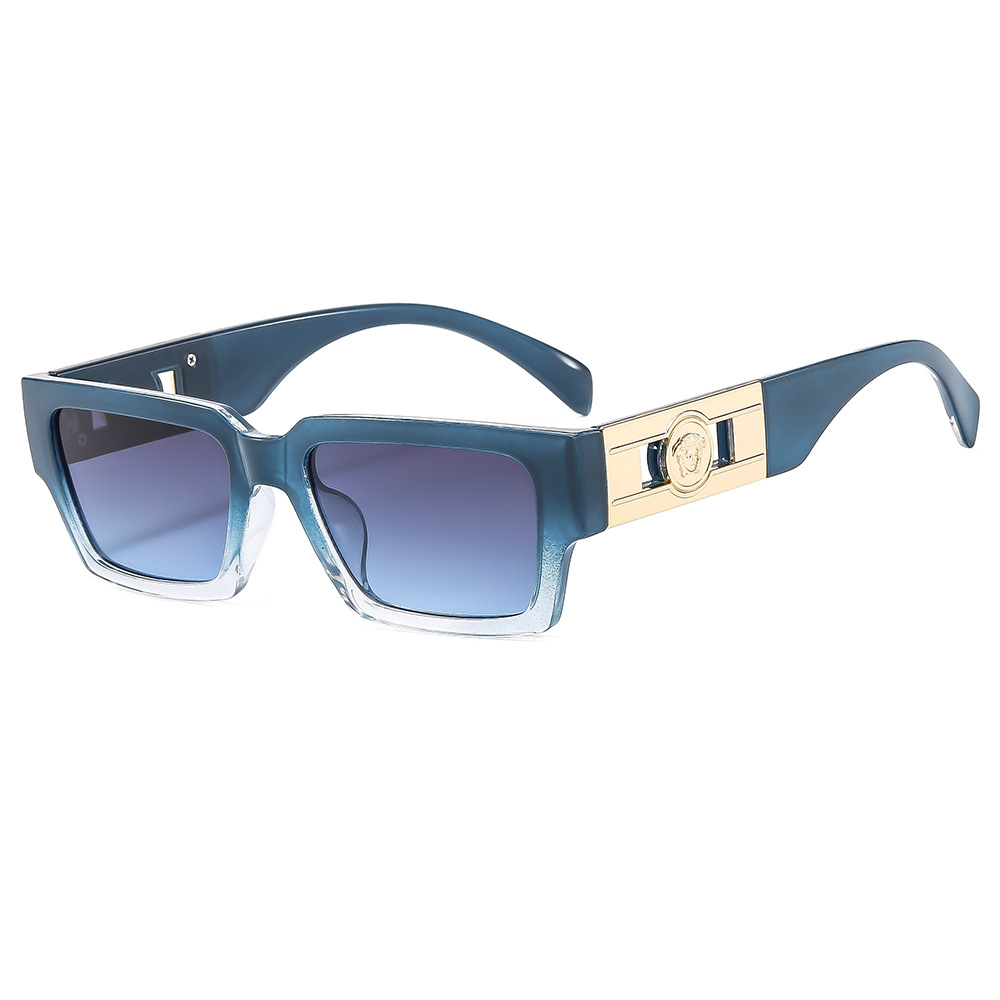 Versace Rectangle-Frame Acetate Sunglasses Blue Gradient