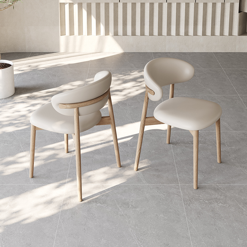 Transfronterizo amazonas crema silla de comedor silla de mesa de comedor moderna simple respaldada silla casera silla de charla silla de madera maciza image 3