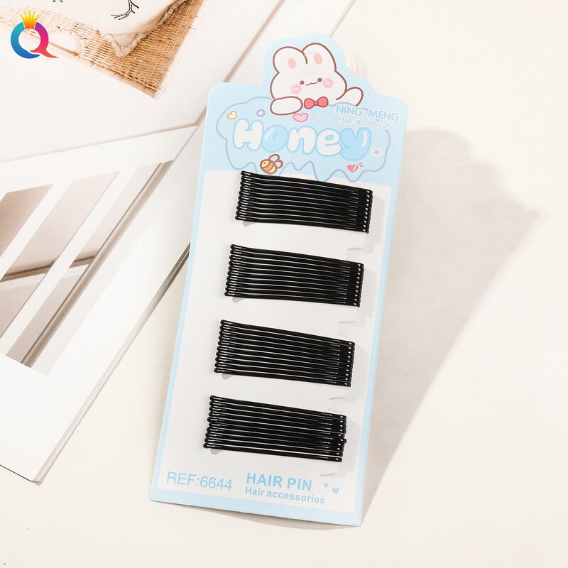 新しいベーシックヘアピンクリップ、ワンラインクリップ、黒髪の小さなクリップ、髪を固定するヘッドギア、女性用スチールクリップ、U字型クリップ|undefined