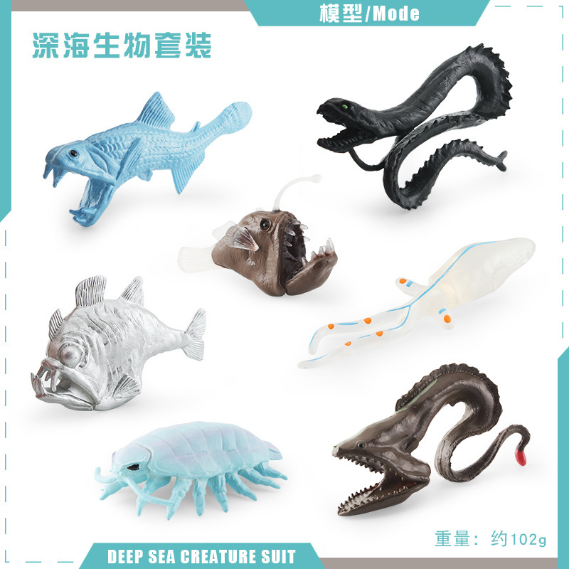 Transfronterizo Amazonas simulación pez de garganta ancha hacha pez de ojo grande calamar pescador Pez Dragón de mar profundo biológico modelo estático