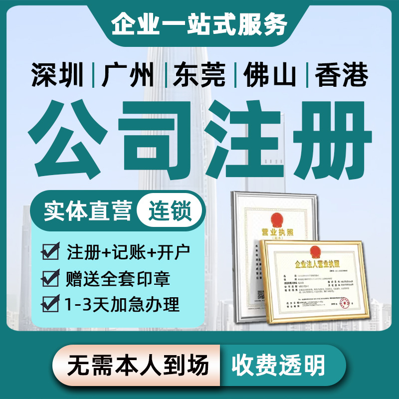 深圳前海广州东莞佛山香港外资公司注册代理记账年审营业执照代办