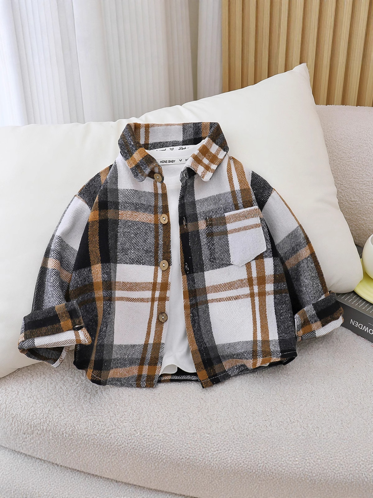 Camisas casuales a cuadros para niños de otoño Camisas para niñas Camisas de manga larga Camisas para niños Camisas para niños