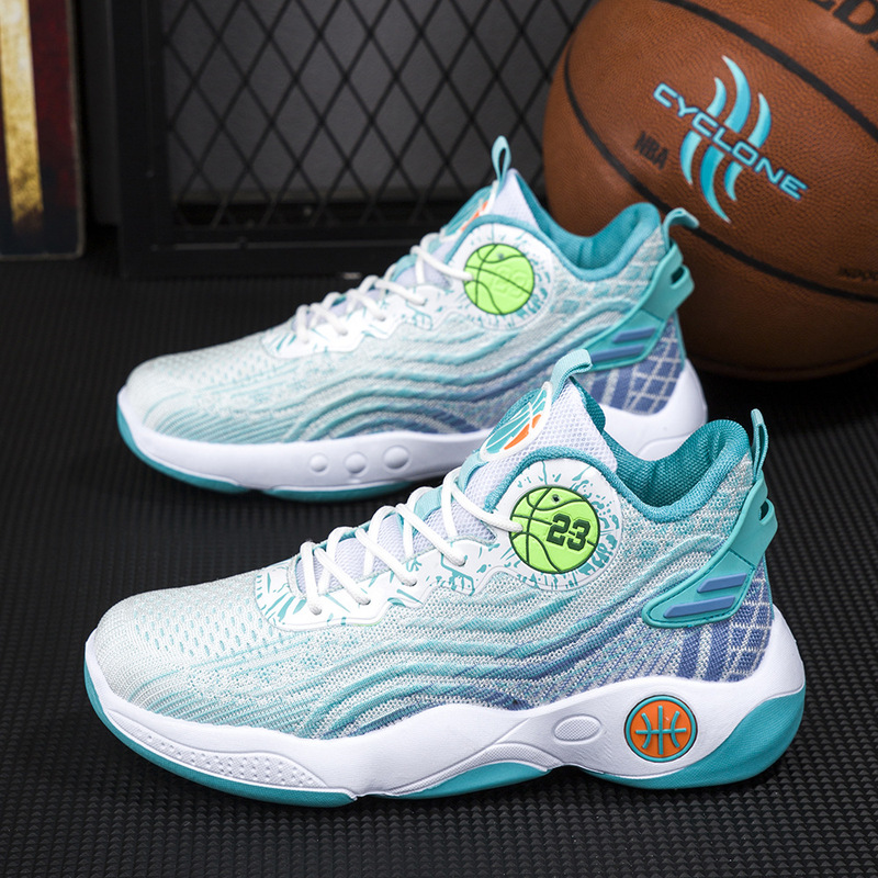 24 new men's shoes students basketball shoes fly woven mesh breathable fashion trend Joker high color sneaker
