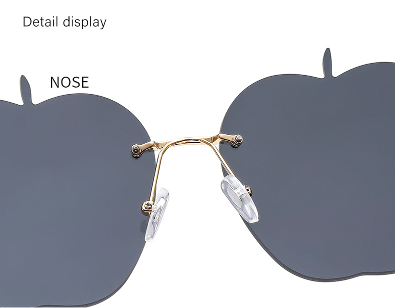 50g Weight Frameless Glasses Structure Sunglasses Classification PC, UV400 Protection, Gradient Tinted Lenses Lens Material Square Glasses Style Outdoor, Travel, Beach Occasion Apple Pattern All Seasons Season Unisex Gender Vacation, Novelty Style Vacation Novelty Apple PC UV400 Protection Gradient Tinted Lenses Square Frameless Women's Sunglasses 8