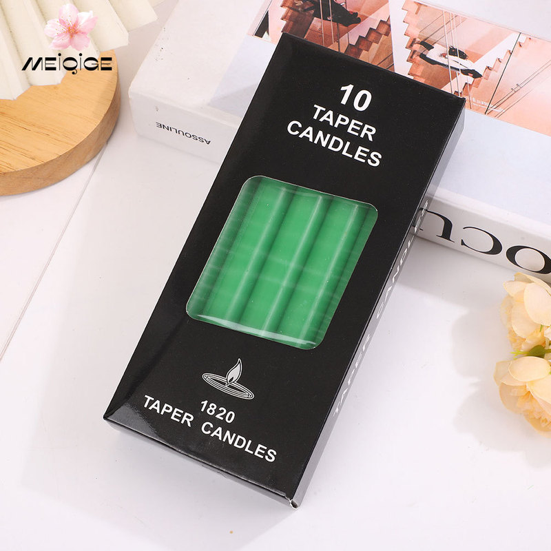 10本/箱入り長竿キャンドルカラーキャンドル夕食レストラン円柱キャンドル緊急停電家庭用照明|undefined