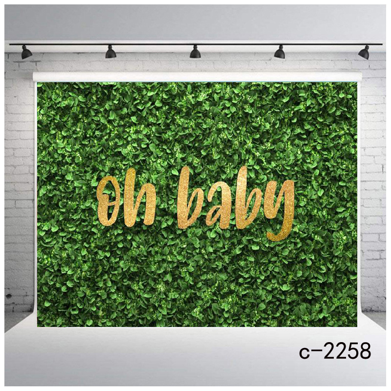 Oh Baby green leaf background boy girl Baby bath photography background cloth newborn birthday party