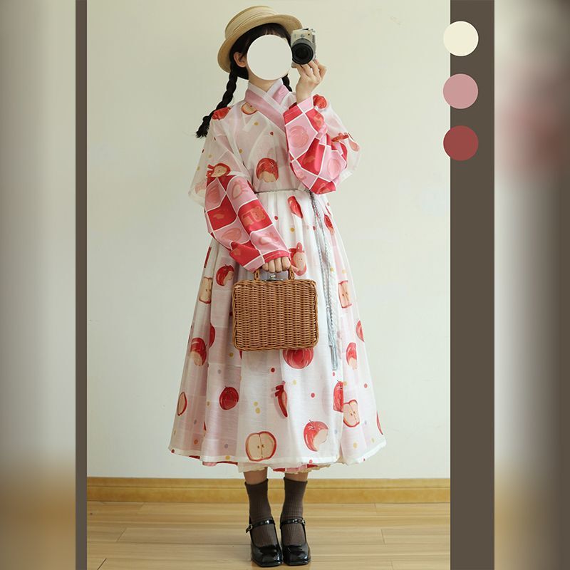 Original Ming-Style Hanfu 2026 New Model with Improved Lining, Half-Sleeve Dress, Daily Han Elements, Spring and Summer Outfit