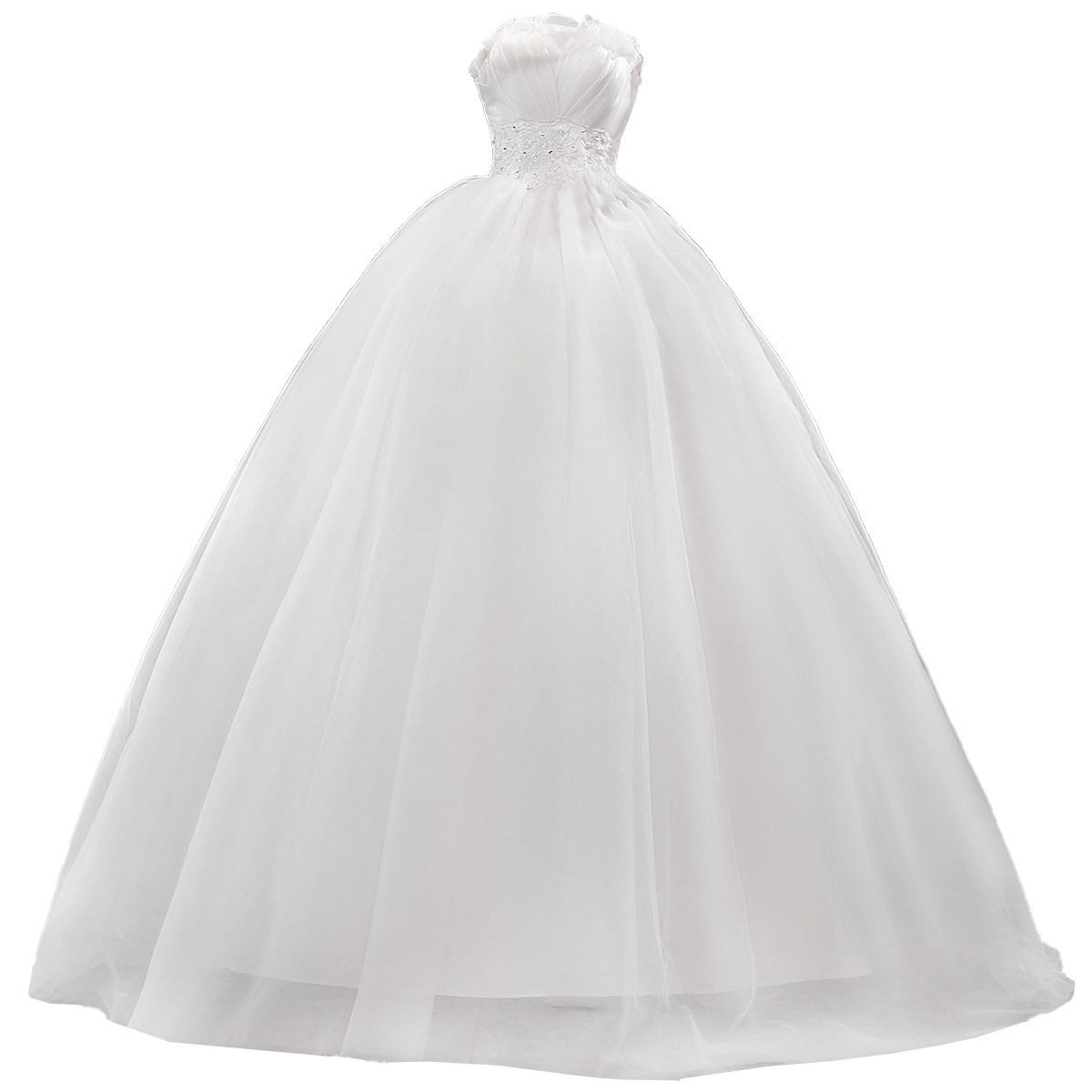 Abito da sposa francese leggero in stile foresta, servizio fotografico di viaggio, in raso bianco, senza spalline, sposa 2025, nuovo, semplice ed elegante, con cintura in vita_voghion.com