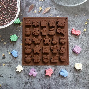 25 Consecutive Christmas Chocolate 284 Cookie Silicone Mold Candy Pudding Dessert Mold Cake Baking Utensils