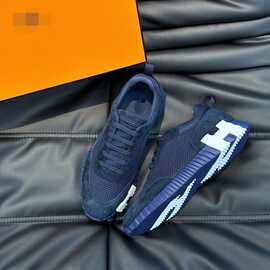 1:1原标原盒新款牛皮拼接帆布透气系带休闲板鞋广州外贸男鞋潮鞋