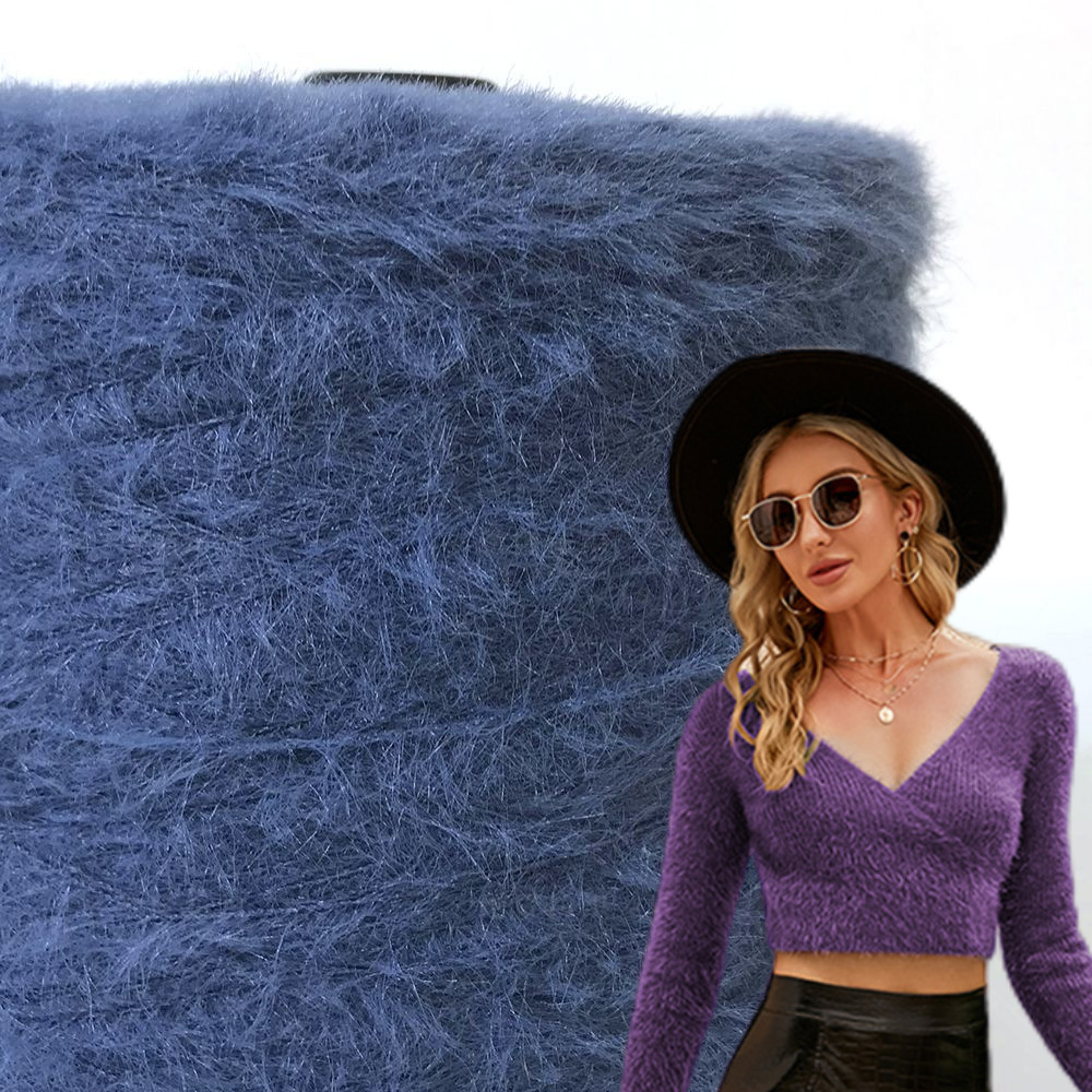 8公分长毛仿水貂 不掉毛仿皮草 羽毛纱100%锦纶仿貂毛绒玩具毛衣