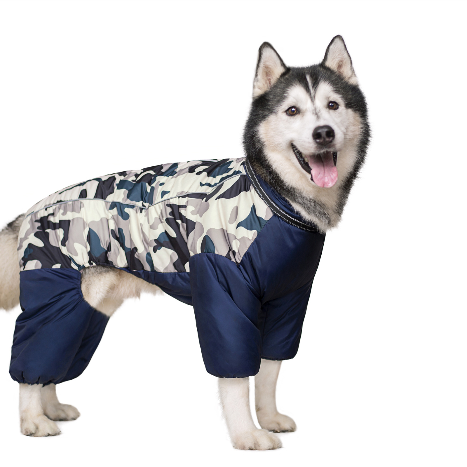 Ropa de algodón para perros de tamaño grande y mediano Alaska Samo Golden Retriever ropa de otoño e invierno para mascotas forrada de lana engrosada de cuatro patas ropa de abrigo